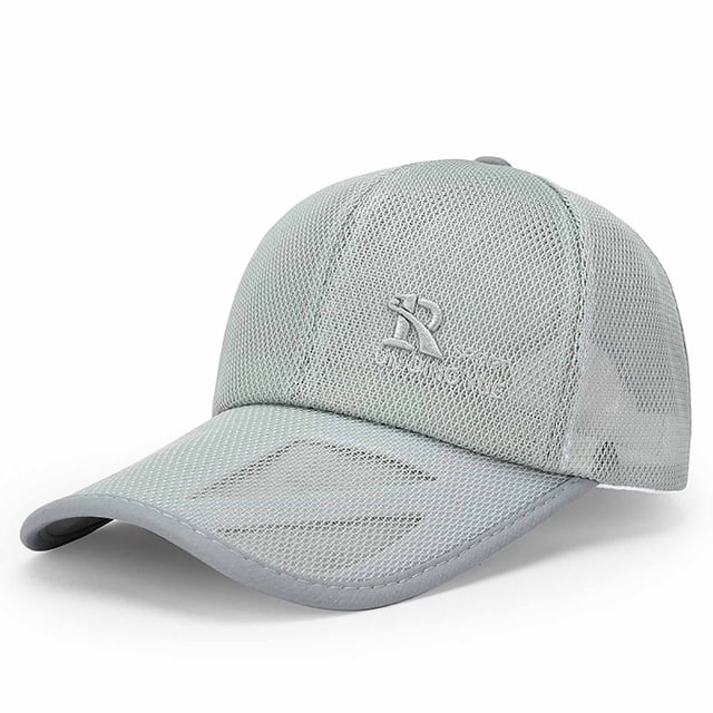Men Embroidered Letters Baseball Cap Mesh Breathable Cap Sunscreen Sunshade Mesh Hat Baseball Caps hats for men Gray