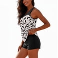 thumbnail image 7 of longantii Womens Swimsuits Tankini Two Piece Fashion Printed Blouson Tank Tops Tummy Control Modest Swimsuits with High Waist Swim Shorts Tankini Swimwear Gray L, 7 of 7