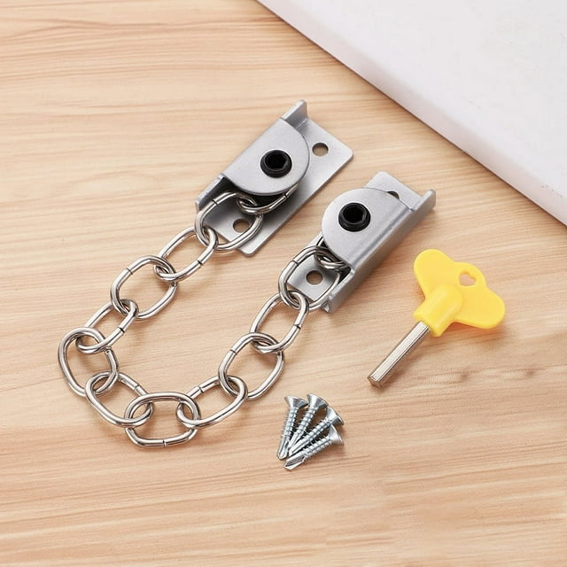 Cerradura de cadena de ventana de acero inoxidable Restrictor de puerta de seguridad para niños Cerradura de cadena de seguridad para ventanas abiertas planas Cerradura de restricción de ape