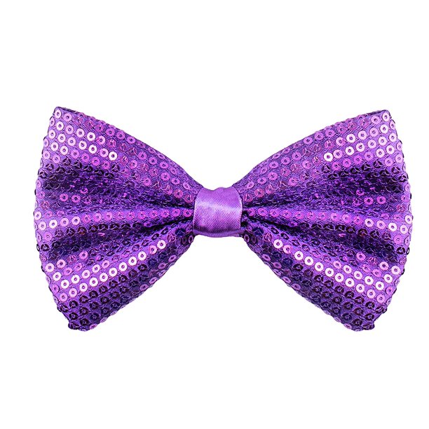 Purple Sequin Bowtie for Men Pretied Adjustable Length Bow Tie