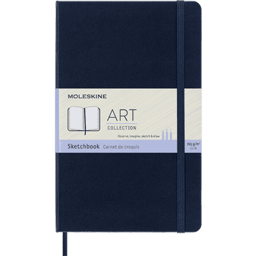 Moleskine Art Sketchbook, Hard Cover, Large (5" x 8.25"), Plain, Sapphire Blue