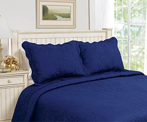 king size-embroidery All For You-2 PC quilted pillow shams 8 colors available 
