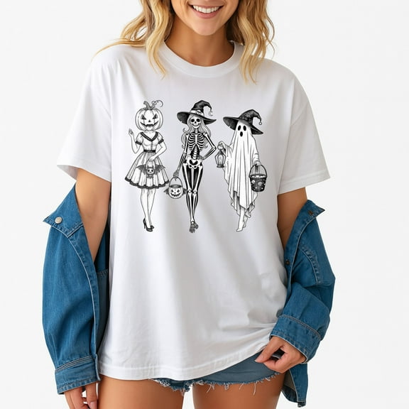 Spooky Girl Squad Skeleton Ghost Pumpkin Witchy Fall Halloween – T-Shirt, Hoodie & Sweatshirt – Halloween Theme – Fun Group