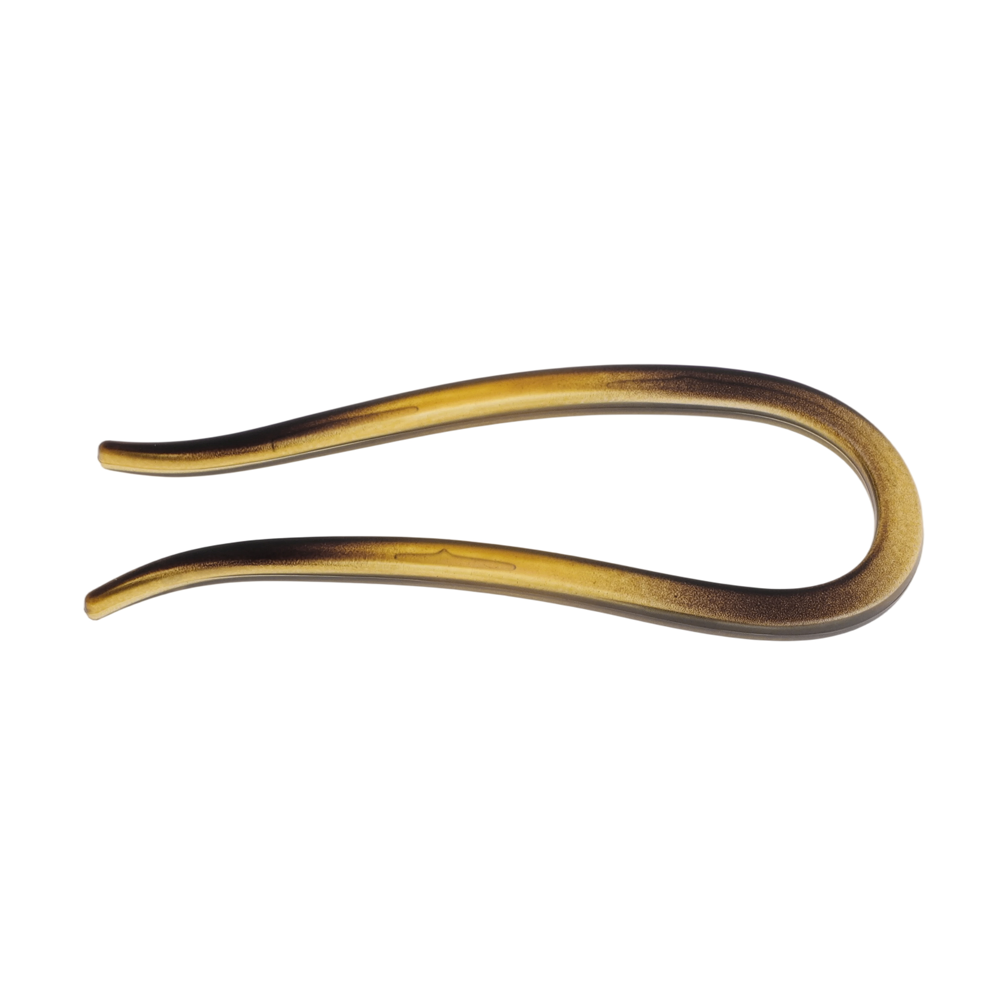 Unique Bargains U-shaped Hair Pin 4.33"x1.57" 1 Pc Dark Brown, Transparent Yellow