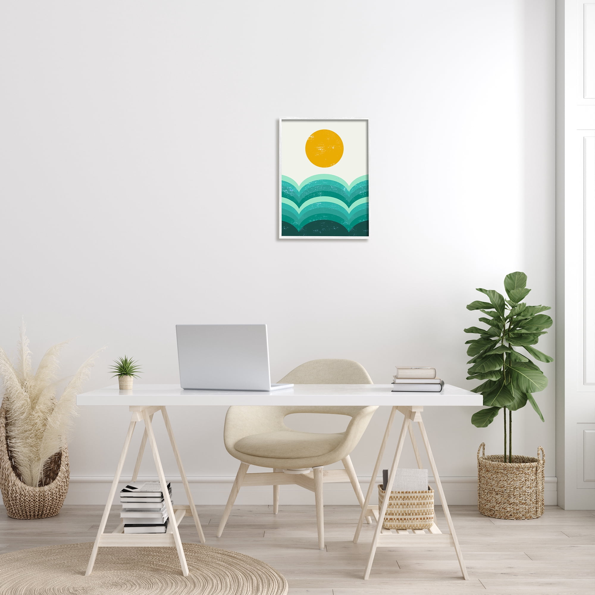Stupell Indtries Sun Rising over Green Hills Abstract Geometric Arches,16 x 20,Design by Daphne Polselli
