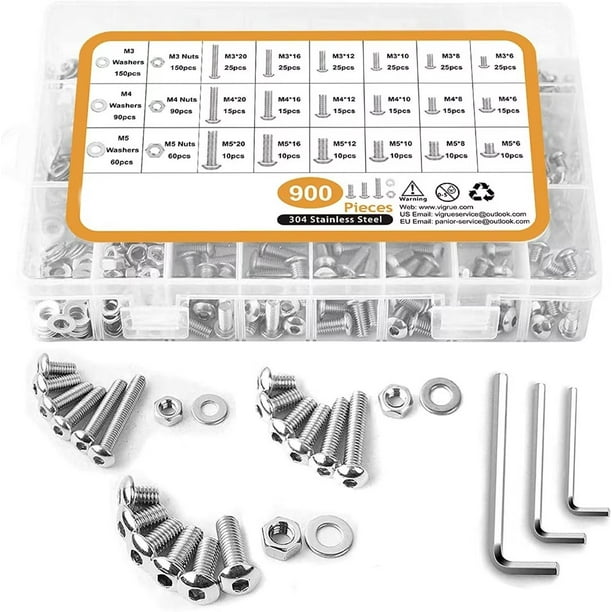 Tornillos Allen Cabeza Botón Con Brida – A2 304 Inoxidable – M3 M4 M5 M6 – Variedad Medidas