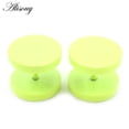 thumbnail image 4 of Alisouy - Pendientes de botón redondos de doble cara para hombre, 2 piezas, color blanco, amarillo y verde, 4 mm a 14 mm, joyería para las orejas, 4 of 5