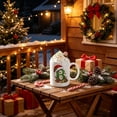 thumbnail image 6 of 11oz Christmas Initial Ceramic Coffee Mug, Festive Green Glitter Letter Design With Santa Hat Holiday Print, White Drinking Cup For Hot Cocoa Tea, Xmas Gift For Household Daily Use, 6 of 7