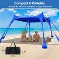 thumbnail image 3 of Beach Tent 10'x10', Camping Sun Shelter UPF50+ with 8 Sandbags, Sand Shovels, Ground Pegs & Stability Poles, Easy Setup 6-8 Person Outdoor Shade Beach Canopy for Camping Trips Fishing Backyard Picnic, 3 of 12