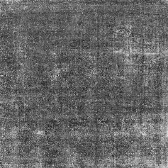 Ahgly Company Indoor Square Oriental Gray Industrial Area Rugs, 7' Square