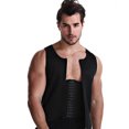 thumbnail image 4 of Tignapoo Men's Body Shaping Compression Vest with Waist Support - Seamless Design, Adjustable Hook & Zipper Closure, Round Neck, Available in XL and More Sizes, Black, 4 of 6