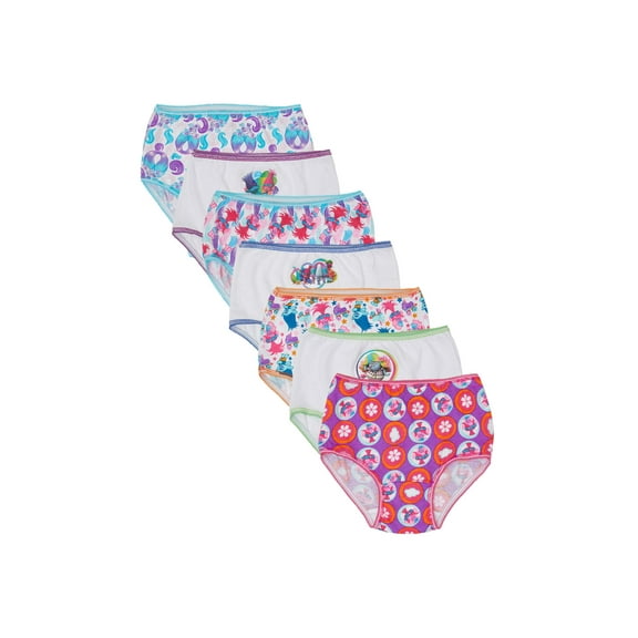 Trolls Girls Underwear, 7 Pack 100% Combed Cotton Panties (Toddler Girls)