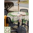 thumbnail image 5 of Outdoor Tablecloth with Umbrella Hole for Patio/Picnic/Party/Camping, Spring Botanical Waterproof Table Cloth Square Cover Washable, Garden Birds Floral Leaves Rustic Burlap (54"x 54"), 5 of 8
