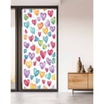 thumbnail image 2 of Window Privacy Film Colorful Love Heart Stained Glass Window Film Decorative Sun Block Window Cover Modern Art Teal Purple Red Window Clings Static Adhesive Sticker for Bathroom 35.4"x78.7", 2 of 7