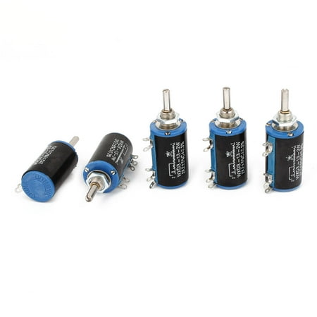 WXD3-13 2.2K Ohm 2W 4 Pins Rotary 10 Turn Wire Wound Potentiometer 5 Pcs
