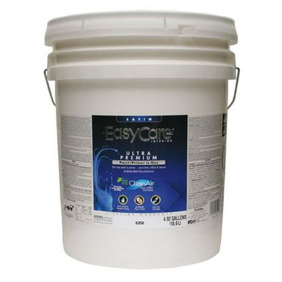 Ultra Premium Interior Latex Paint & Primer, White Satin, 5 Gallons