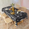 thumbnail image 2 of Black Halloween Letter Bat Pattern Rectangle Tablecloth 60"x102",Waterproof Polyester Rectangle Table Cloth, Wipeable Spillproof Polyester Tablecloth for Dining, Camping, Indoor and Outdoor, 2 of 6