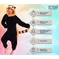 thumbnail image 4 of Unisex Adult Pajamas - Plush One Piece Cosplay Red Panda Animal Costume - Silver Lilly (Black / Orange, Large), 4 of 6