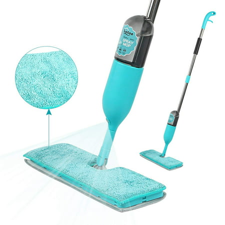 Double-Sided 360 Degree Spray Mop - SINLOE Dry/Wet Floor Cleaning Mop with Microfiber Reusable Pads Refillable Spray Bottle for Home Kitchen Hardwood/Laminate/Tile/Ceramic/Vinyl