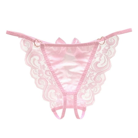 WELOIJEVBE Sexy Sheer Lace Underwear For Women Thong Bikini Underwear Breathable Cheeky See Through Lingerie Panties