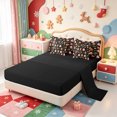 thumbnail image 3 of Manfei Classic Pink Christmas 7-Piece Twin Bedding,Merry Xmas Bedding Comforter Set,Black Reversible, 3 of 7