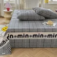 thumbnail image 5 of Juego de sábanas con estampado de cuadros blancos y negros simples, 100 % algodón, transpirable y agradable para la piel, con 2 fundas de almohada, 5 of 5