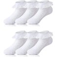 thumbnail image 1 of socquette Ldentelle oso de fresa Chaussettes Volant Lote de 6, 1 of 5