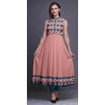 thumbnail image 2 of Bimba Robe Anarkali Géométrique Pêche pour Femmes Kurti Imprimé Ethnique Indien Longue Kurta Robe de Soirée Grande, 2 of 6