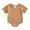 Brown, variant on Gupgi Newborn Baby Bubble Romper Casual Rolled Up Short Sleeve Solid Color Bodysuit 3M 6M 12M 18M Infant Summer Tops