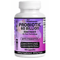 AJO SUPPLEMENTS Probiotics 60 Billion CFU with Prebiotics - Immune, Digestive & Gut Health - 60ct
