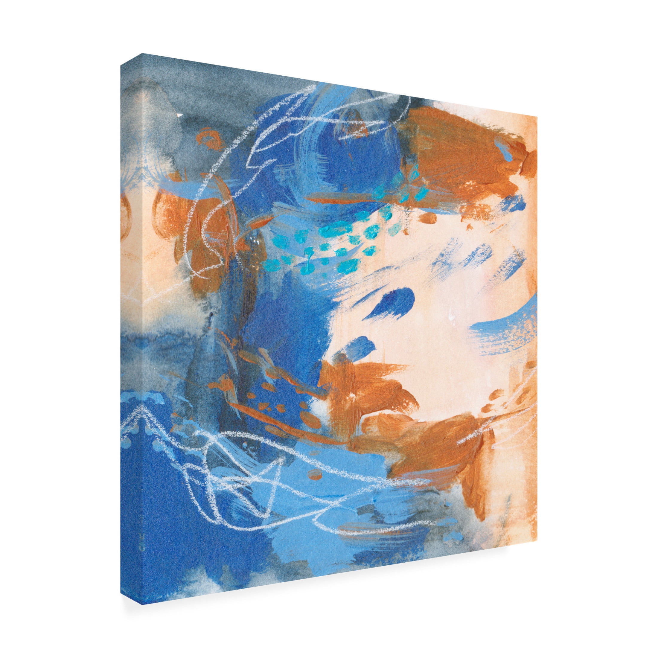 Canvas Wall Art - Melissa Wang 'Blu Hurricane IV' Wall Art for Living Room, Bedroom, or Office Décor by Trademark Fine Art - 24 x 24 Inches