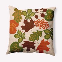 18" x 18" Simply Daisy Fall Leaves Polyester Indoor/Outdoor Pillow, Oak Qty 1