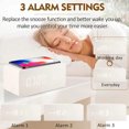 thumbnail image 6 of Wooden Digital Alarm Clock with Wireless Charging, LED Display, Sound Control and Snooze Dual for Bedroom, Bedside, Office,White wood,White wood，G36348, 6 of 8