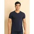 thumbnail image 2 of BERRYBLUES Solid Men V Neck Light Blue T-Shirt, 2 of 6