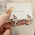 thumbnail image 1 of Pendientes de plata S925 con forma de aguja, estilo hip hop y punk, con fotografía callejera, nuevos pendientes metálicos para mujer, estilo sencillo, 1 of 6