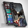 thumbnail image 3 of Cass Creations Case Compatible for iPhone 11 (6.1 Inch), Hybrid Shockproof Bumper Protective Phone Cover - American Bald Eagle Flying with Flag, 3 of 5