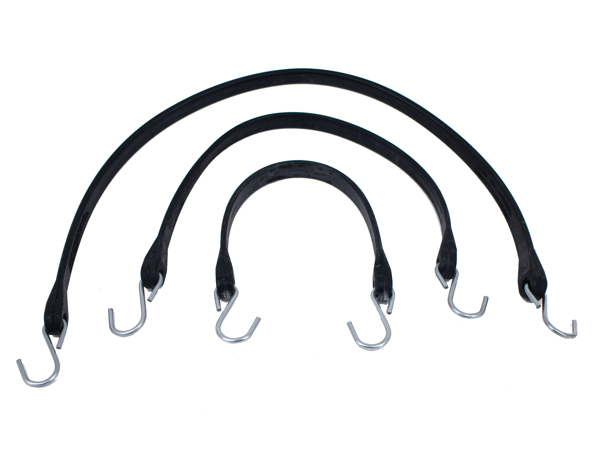 50 Pack Assorted Sizes (15", 21", 31") Natural Rubber Tarp Bungee