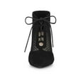 thumbnail image 6 of BLISSFUL STEP Women Mesh Lace Up Stiletto Heels Ankle Boots Black 9.5, 6 of 6