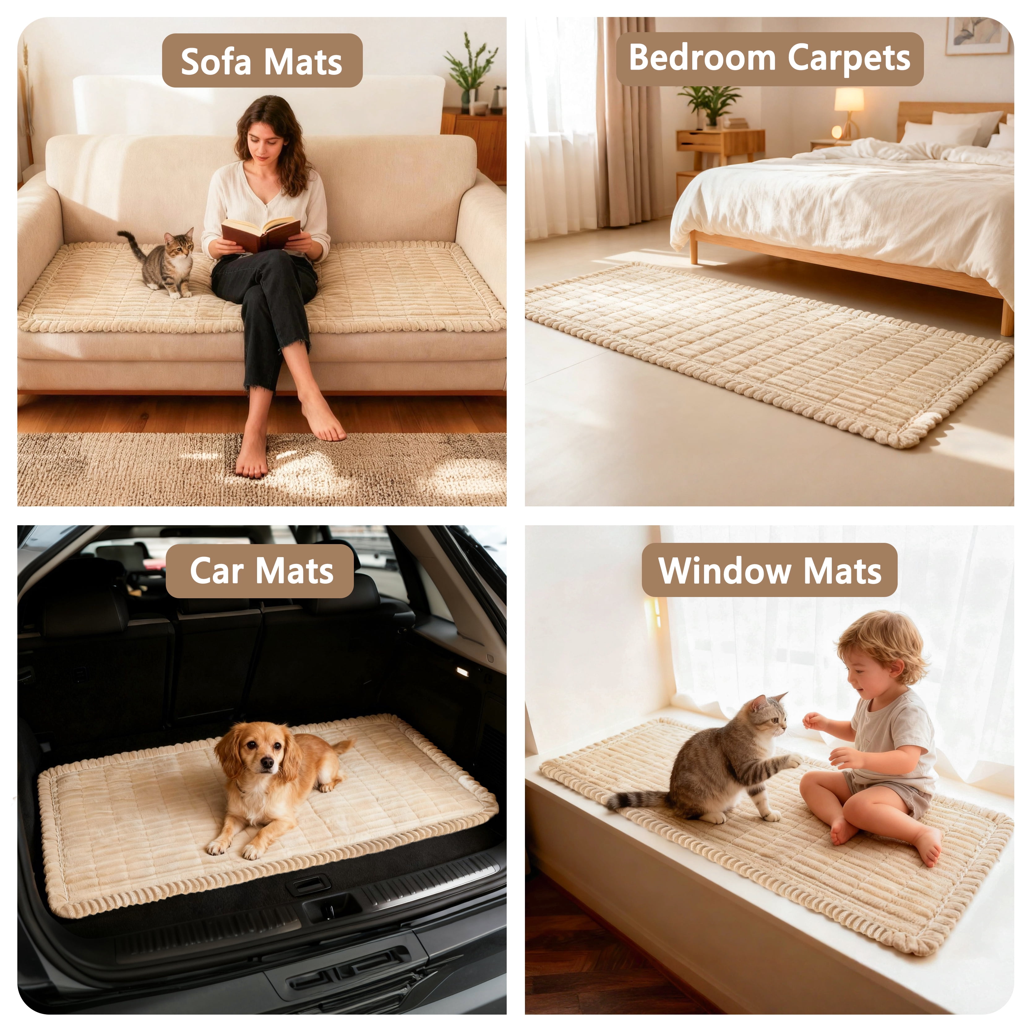 ORGOWEL Couch Cover Sofa Cover Non Slip Fuzzy Couch Covers for Dogs Washable Thick Soft Sofa Slipcovers Cushion Pet Friendly Furniture Protector(Brown,27.5"×59"）