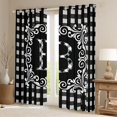 thumbnail image 2 of Feelyou Fashion Monogrammed B Curtains Pack of 2 (42x84 Each) for Teen, Bohemian Western Flower Curtains Blackout, Square Abstract Bedroom Curtains, Living Room Curtains Decor, 2 of 6