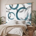 thumbnail image 3 of Turquoise Grey Tapestry for Bedroom Wall Hanging Tapestry, Geometric Circle Modern Abstract Simple Art Ceiling Backdrop Tapestries Poster Blanket Wall Decor for Teens Room Living Room Dorm 51" x 59", 3 of 8