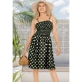 thumbnail image 4 of HAPPY BAY Women's Summer Boho Beach Halter Smocked Mini Flowy Dress Tube Top Strapless Dresses for Women One Size Polka Dots, Black, 4 of 5