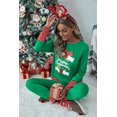 thumbnail image 2 of Pijamas de Navidad para mujer, ropa de dormir de manga larga con estampado a rayas, conjunto de ropa de dormir para el hogar con cuello redondo y estampado de Pjs, 2 of 4