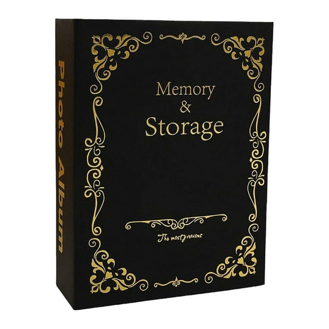 Álbum de fotos de 4x6 para hacer tú mismo, para recuerdos de bebé, álbum de recortes, libro de imágenes para hogar con 100 bolsillos para mujeres, Negro