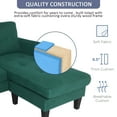 thumbnail image 5 of Haverchair Convertible Sectional Sofa, L-Shaped Couch Reversible Chaise for Small Space, Dark Green, 5 of 7