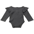thumbnail image 1 of OUSITAID Newborn Toddler Baby Girl Ruffle Long Sleeve Romper Bodysuit Jumpsuit Tops Summer Spring Clothes, 1 of 5