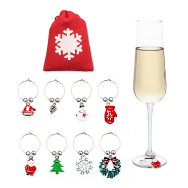 Christmas Wine Charms (Set of 8)