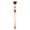 thumbnail image 3 of 0.5 ctw Solitaire Anniversary Ring for Women | Princess Cut Simulated Blue Sapphire | Hyperallergenic Solid 14K Rose Gold, 3 of 5