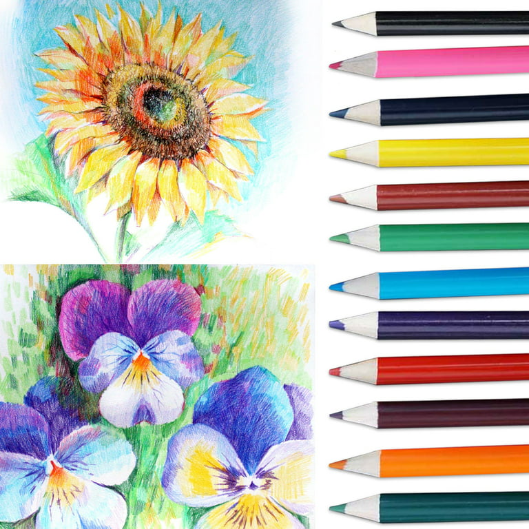 AZZAKVG Stationery Supplies Quality Large Pencils Artists Drawing Kids Adults Colored Pencils for Kids Ages 8-12 Kids Crafts, Blue