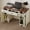 Walnut-2 Large Cabinets, variant on Manora Mid Century Computer Desk with USB Ports & Power Outlet, Modern Study Table with Drawers,White